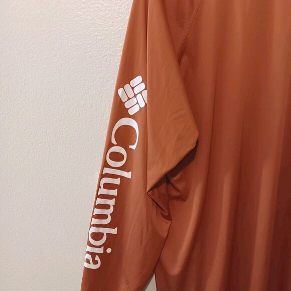 Columbia PFG Long Sleeve Fishing Shirt Rust Orange XLT/TGL Polyester - Picture 7 of 12